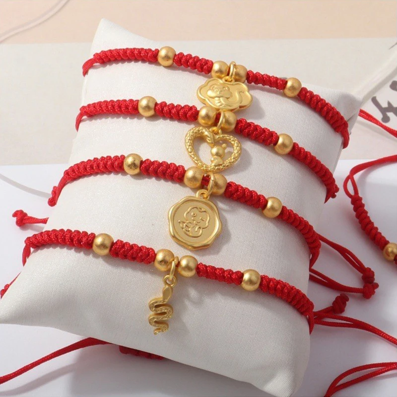 2025 Snake Year Lucky Red Rope Bracelet Chinese Style Zodiac