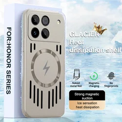 Magnetic Suction Heat Dissipation Phone Case with Hollow Back Plate for Honor Power 2 (Gold)