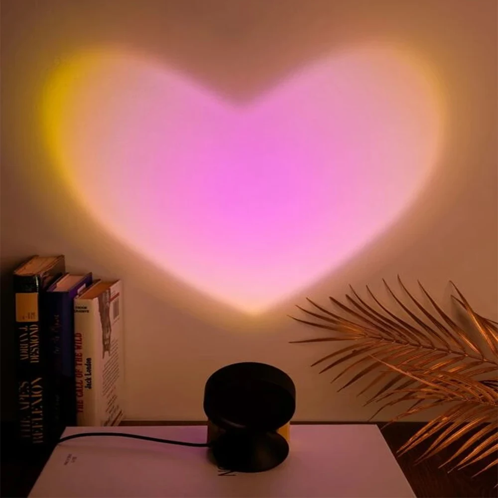 Sunset Light Love Projector Night Light Sunset Projection LED Desk Lamp Bedroom Atmosphere Rainbow Light Decorative Light 4