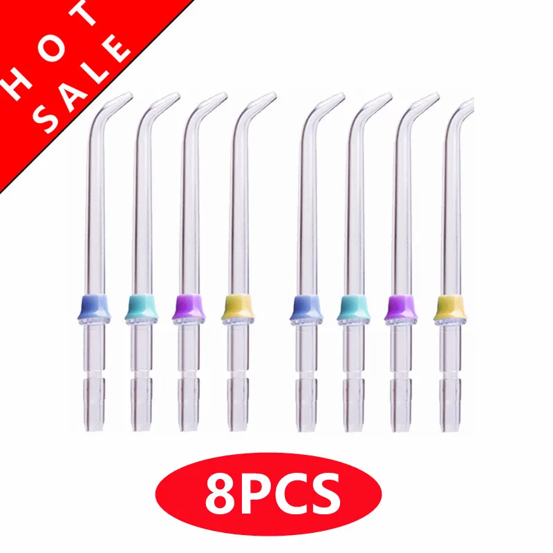 цена 8pcs/set For waterpik WP-100 WP-450 WP-250 WP-300 WP-660 WP-900Oral Hygiene Accessories Nozzles