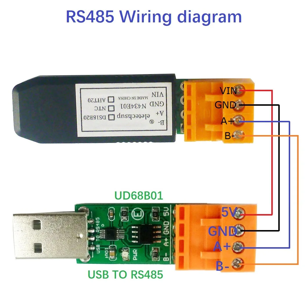 µ    Modbus RTU , PLC ġ г  ȭ, N434E01 DS18B20 NTC AHT20 RS485