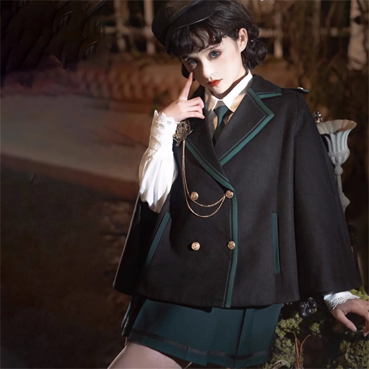 

Japanese College Cosplay Girls Lolita Jk Uniform Suit Sweet Loli Student Magic School Embroidery Badge Shirt Cloak Skirt Suit