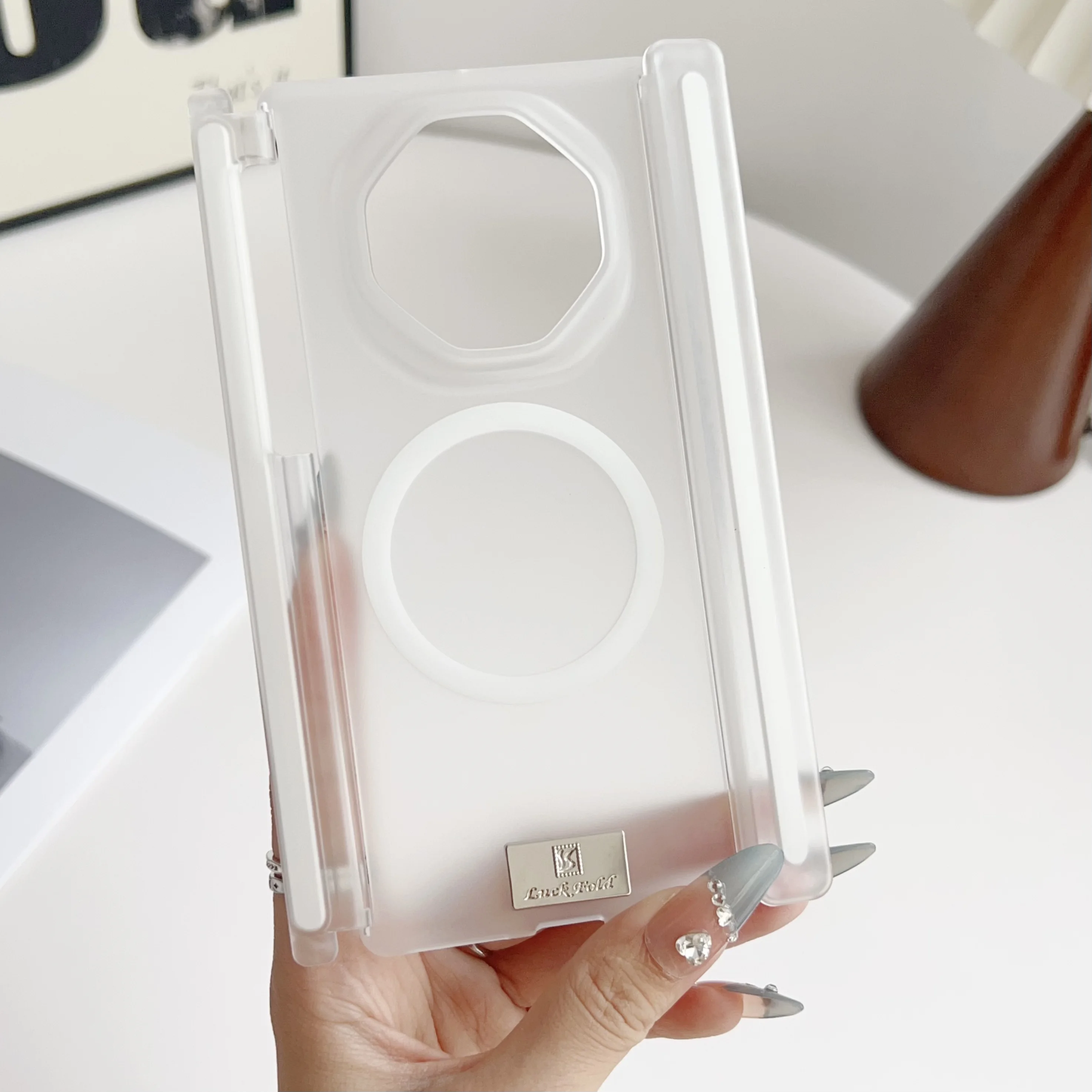 Matte Magnetic Dual Hinge Translucent PC Case