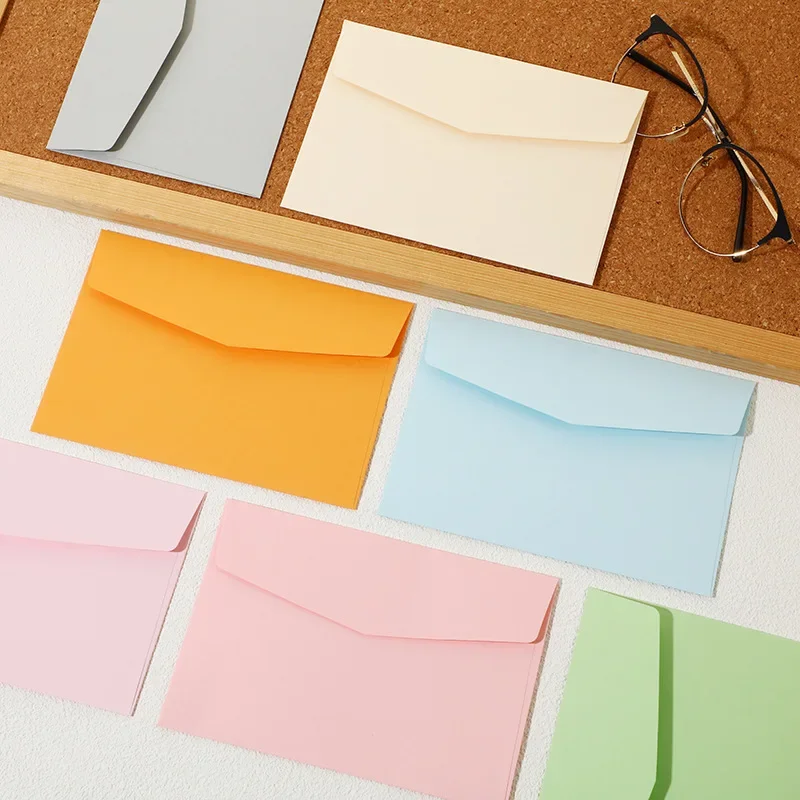 Macaron Color Envelopes 5pcs Wedding Party Invitation Cards Cover Greeting Cards Stationery Office Supplies