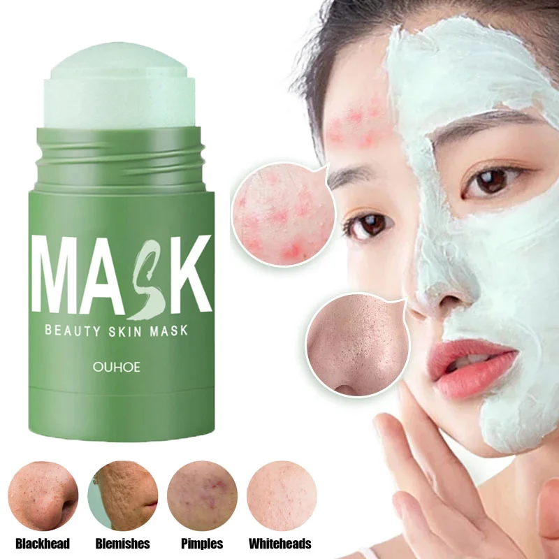 1Pcs Green Tea Solid Face Mask Stick Deep Pore Cleaning Oil Control