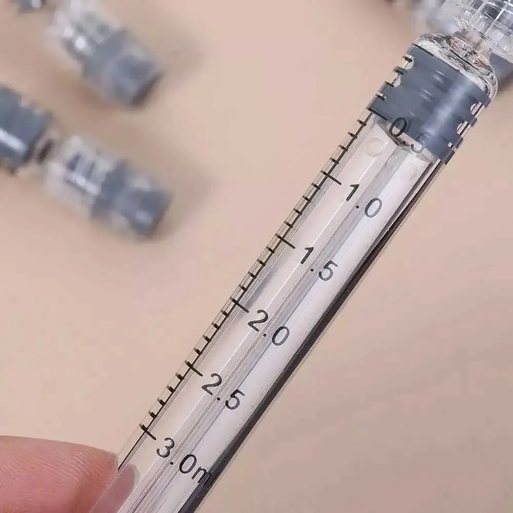 Glass Syringe Luer Lock Syringe Borosilicate Glass Prefillable 1ml Optional Capacity Beauty