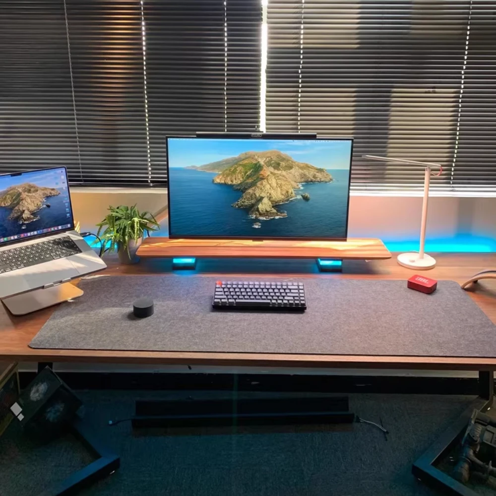 호두 RGB 높이 증가 브래킷 단단한 나무 디스플레이 스크린 스탠드 휴대용 노트북 테이블 스탠드 컴퓨터 Accesorios 장식