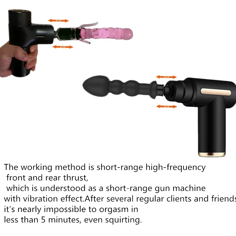 Fascia Massage Gun Head Adapter Sex Machine Accessories Vagina Anal Stimulate Dildos Vibrator Female Masturbator Adult Sex Toys