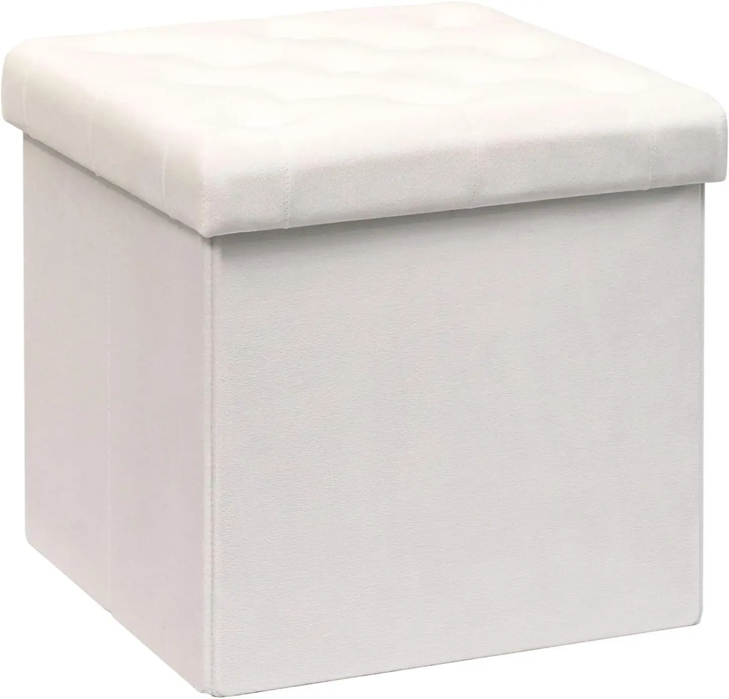 

Storage Ottoman Velvet Tufted Folding Ottomans Footstool Rest Seat with Removable Lid