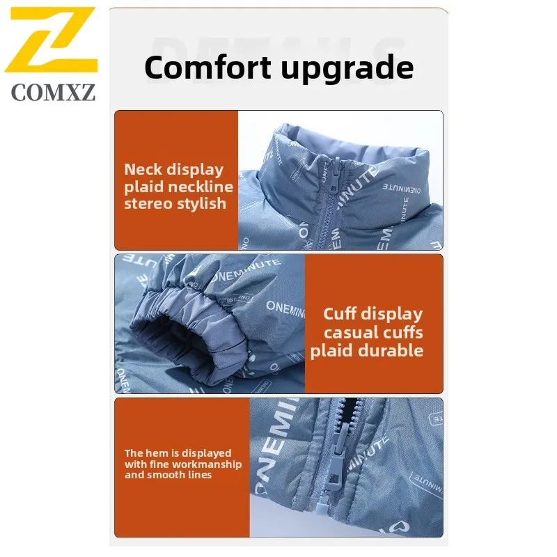 Men's Winter Reversible Padded Jacket Thermal Double-Sided Parka Bread Style Coat Windproof Thickened Fleece Lined Outerwear2025