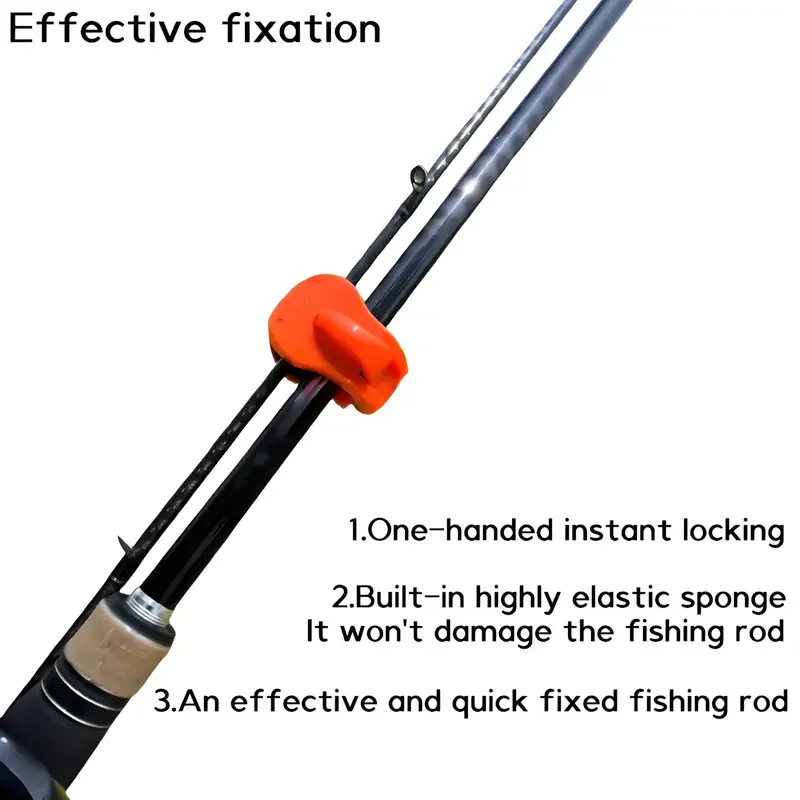 2pcs Quick-Attach Fishing Rod Clip - Tool-Free 1-Hand Holder for 2-Piece Freshwater Rods, Secure Grip Tackle Organizer 4