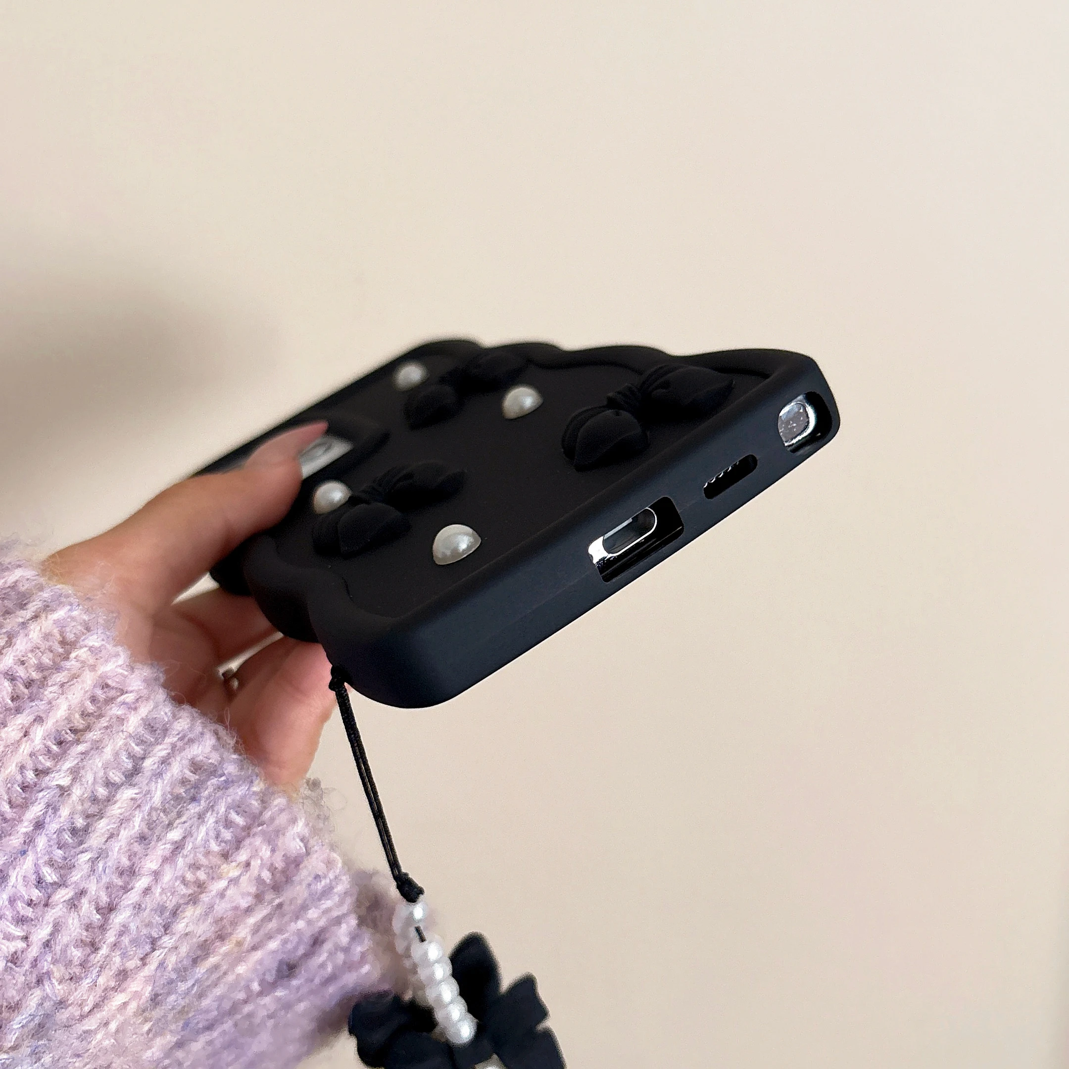 Elegant 3D Bowknot Pearl Phone Case