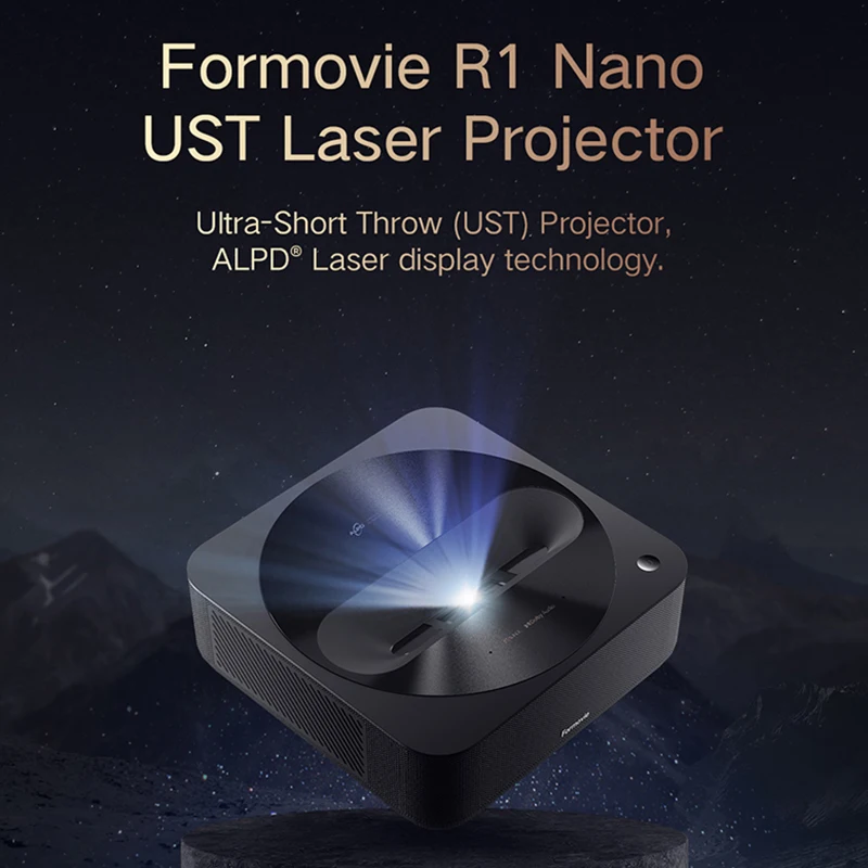 Formovie R1 Nano-odstający laserowy projektor krótki Thorw 1200 ANSI Lumen 1080P HD przenośne projektory kina domowego Smart Outdoor Beamer