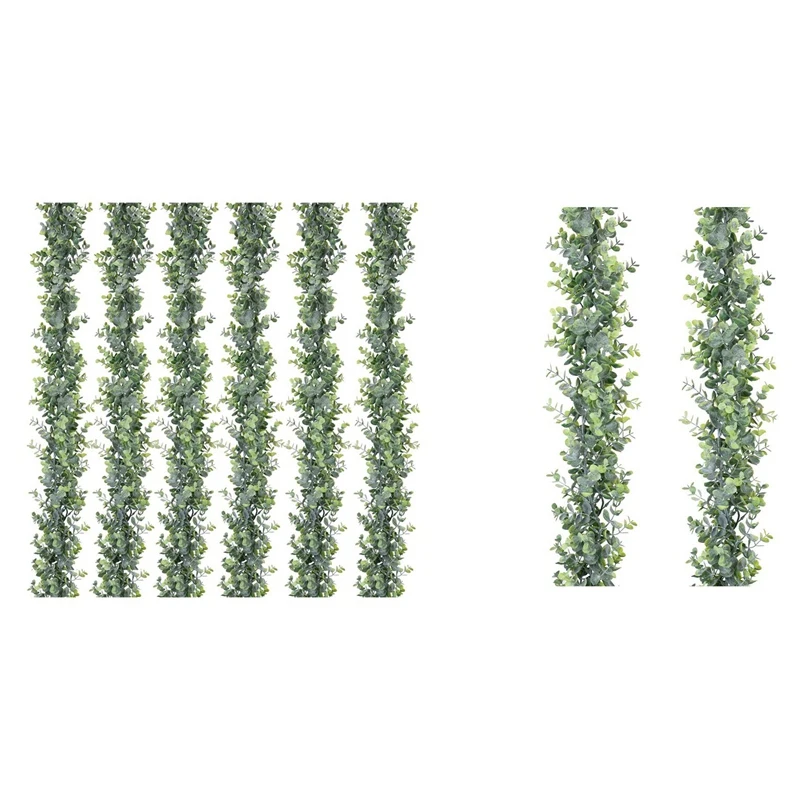 Promotion! Faux Eucalyptus Garland Plant Artificial Vines Hanging Leaves For Wedding Backdrop Arch Wall Decor | Дом - Цена: US $9.31 - 15.66
