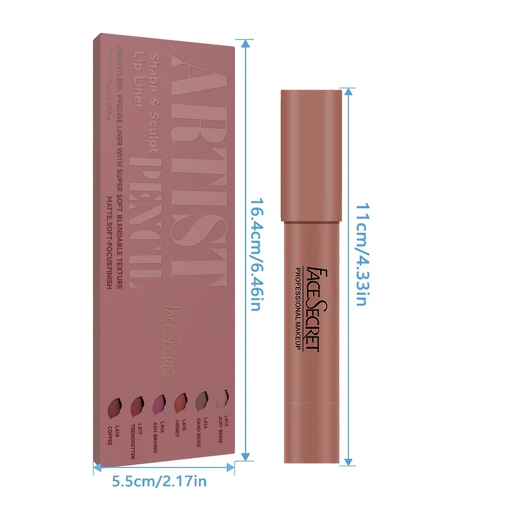 Lip Makeup Set 7pcs Matte Lip Liner and Lipstick Set Water-Resistant Long-Lasting Multi-Color Secret Formula Daily Makeup & Christmas Gift