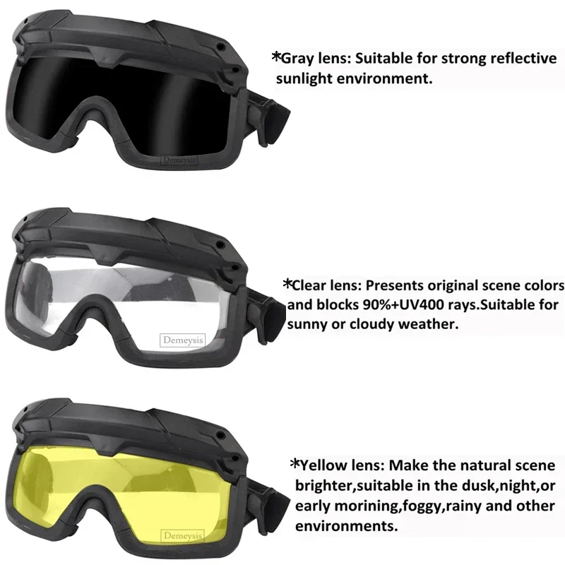 Tactical Airsoft Paintball Goggles Windproof Anti Fog CS Wargame Hiking Protection Goggles Fits for Tactical Helmet 5