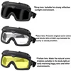Tactical Airsoft Paintball Goggles Windproof Anti Fog CS Wargame Hiking Protection Goggles Fits for Tactical Helmet 5