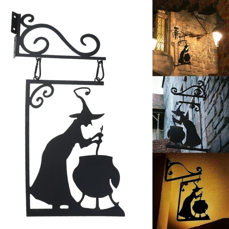 

Metal Vintage Witch Shape Cast Iron Garden Corner Sign Mysterious Witch Statue