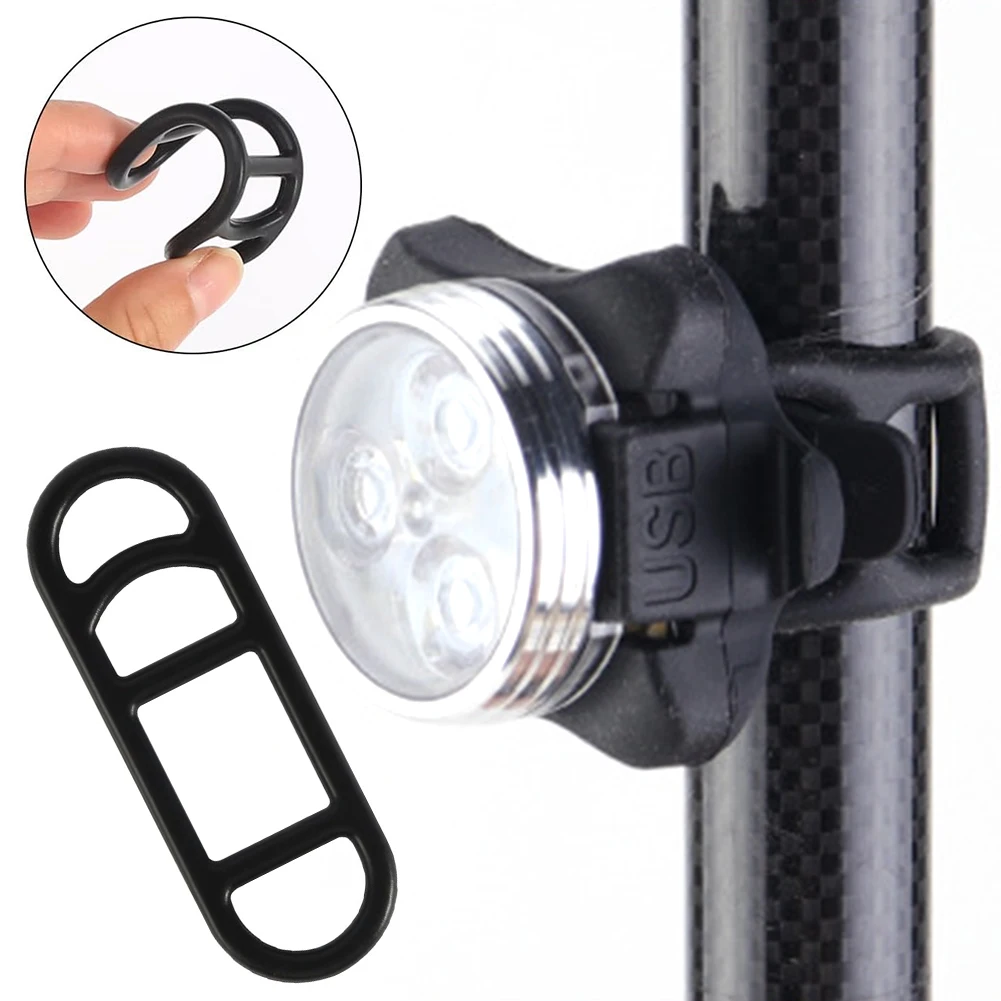 Bicycle Headlight Strap Silicone Band Torch with Small Hook Cycling Waterproof Non Slip for Light Speaker GPS