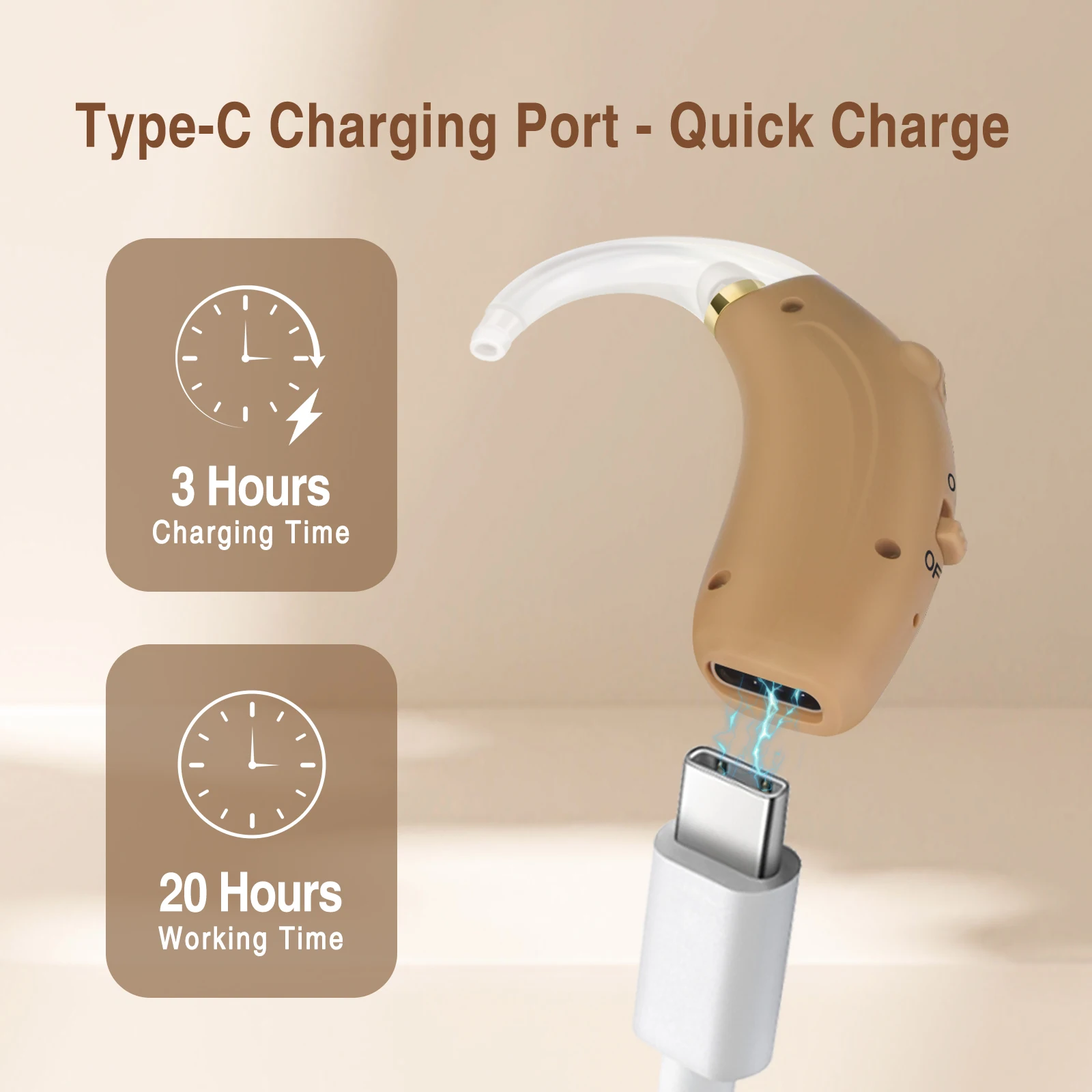 Rechargeable Hearing Aids, Digital Noise Cancelling, Sound Amplifier, USB Charging Hearing Device, True Hearing Aid For Seniors, 6
