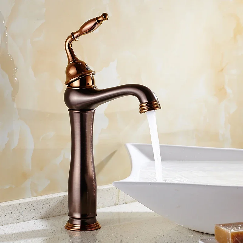 

Vidric oil rubbed bronze basin faucet Brass Vessel Sink faucet hot and cold mixer tap ORB cock bathroom faucet