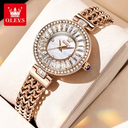 OLEVS 9959 Quartz Fashion Watch Gift Round-dial Stainless Steel Watchband