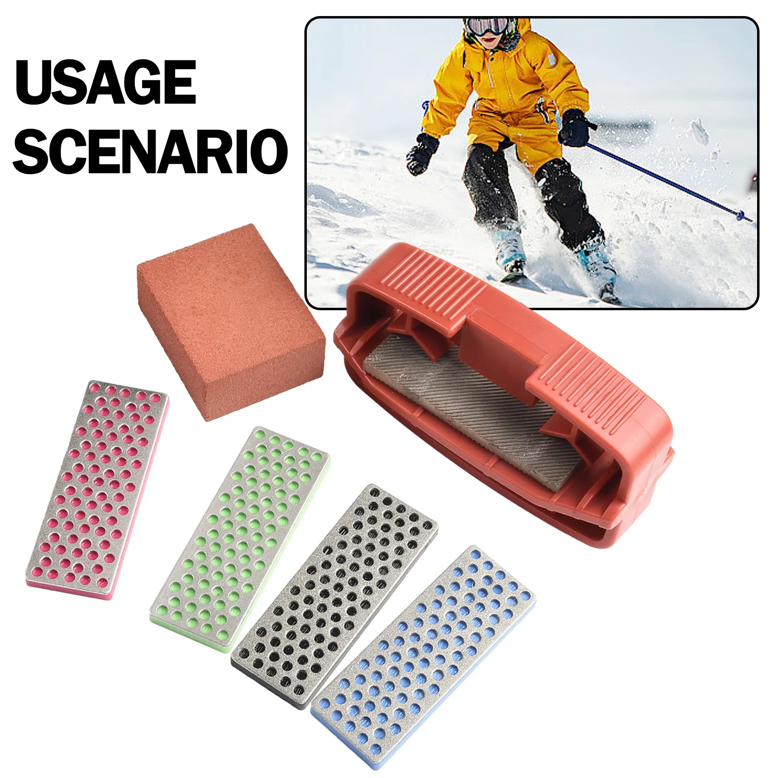 

1 Set Snowboard Sharpener With Sharpening Stone Ski Edge Sharpeners Snowboard Tuning Tool Edge Care Kit Skiing Accessories