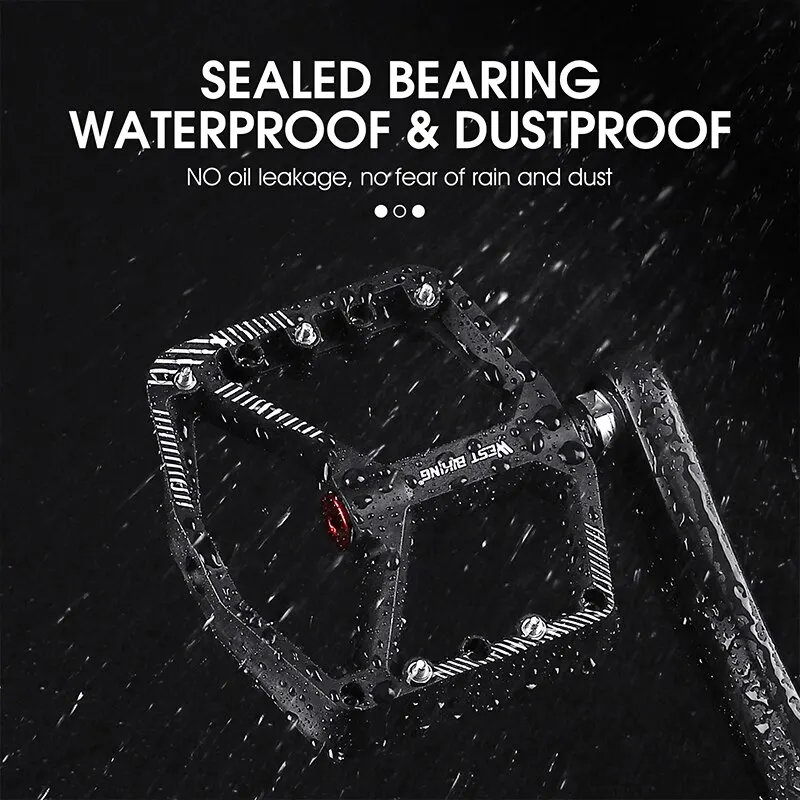 WEST BIKING Ultralight Nylon Pedals Anti-slip Mountain MTB BMX Bicycle Foot Flat Sealed Bearings Pedal Cycling Accessories Parts
