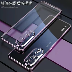 Luxury Transparent TPU Silicone Shockproof Bumper Phone Case Cover for Honor 90 Lite (PURPLE)