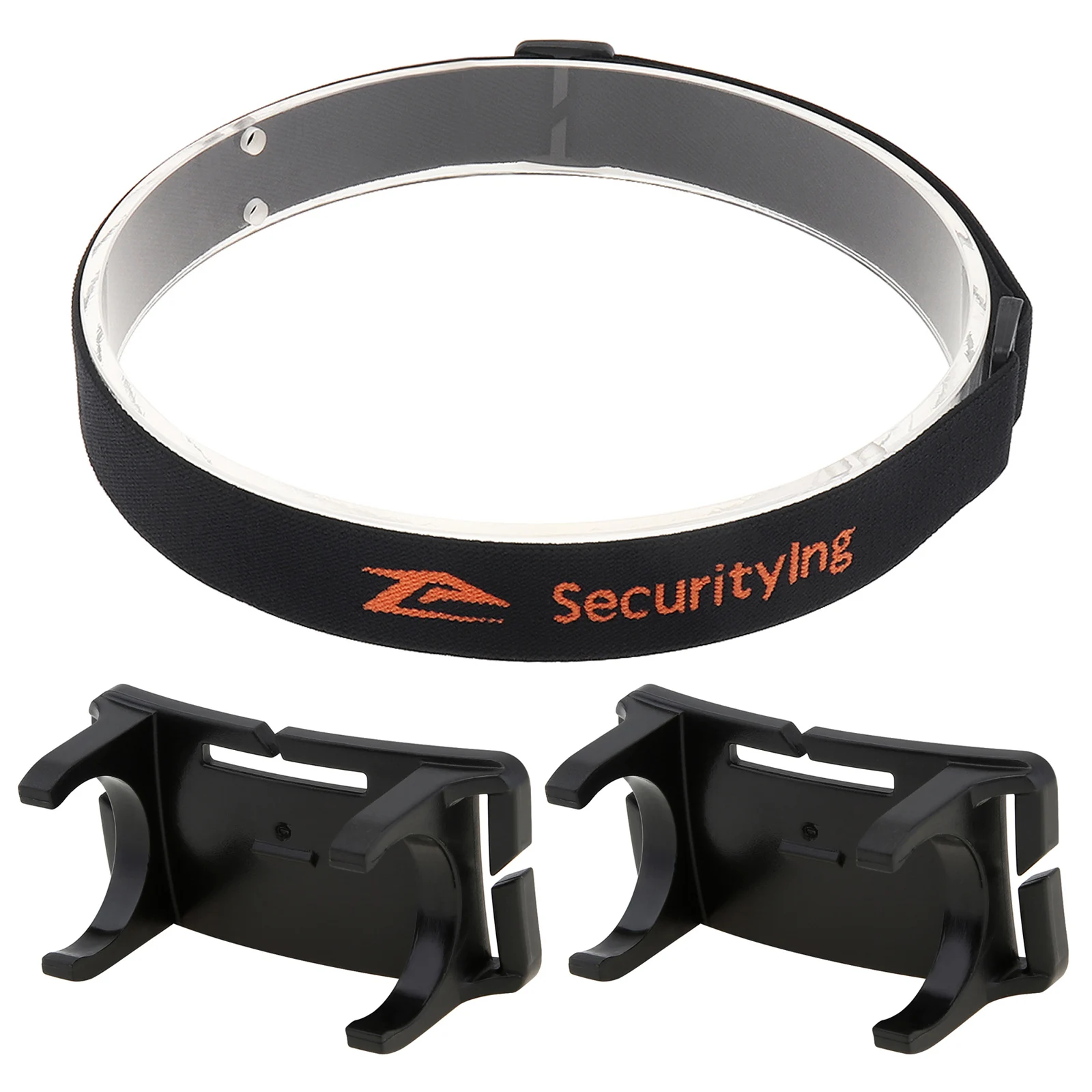 SecurityIng Elastic Headband Adjustable Headlight Strap for 22-26mm Torch Headlight with 2pcs Bracket, Head Lamp Strap headlight strap holder