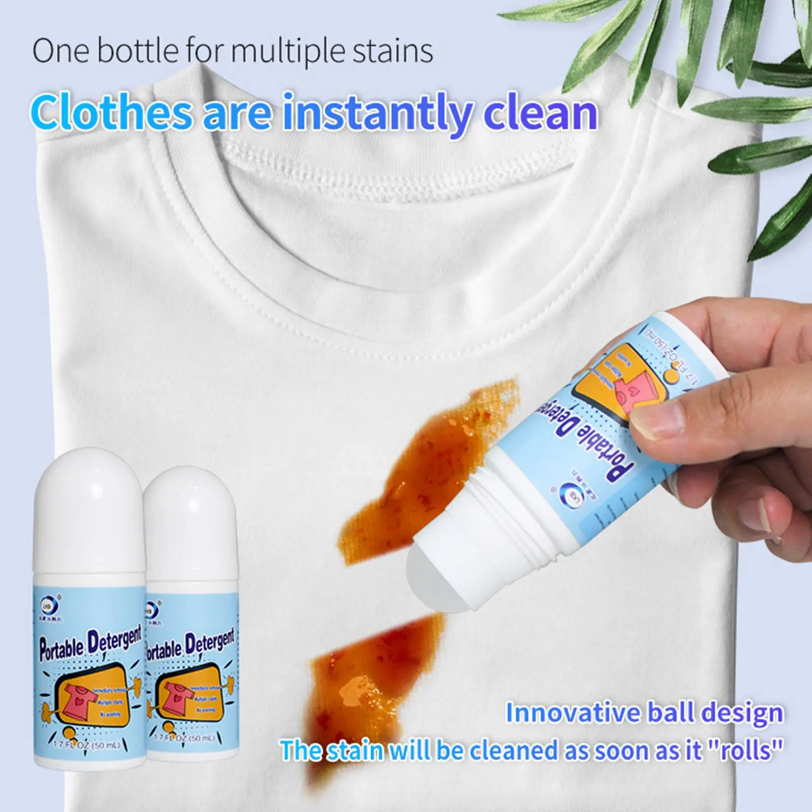 Clothes Stain Removal Rolling Ball Portable Oil Stain Cleaning Detergent Decontamination Pen Dust Cleaner Remover 1/2/3/4/5/10pc