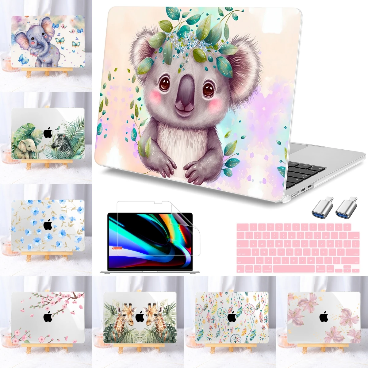 

Koala print case for MacBook M2 M1 Air 13 15 A2681 A2337 A2941 2023 Pro 14 15 A2779 A2780 Retina 12 Pro 13 inch case A2338 A2251