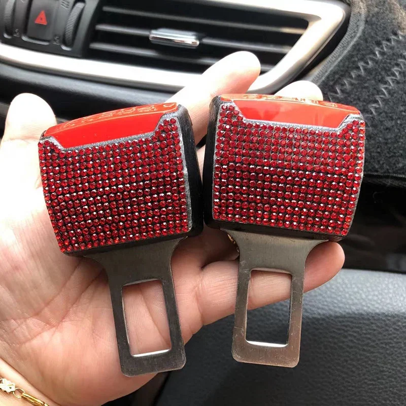 New Diamond Car Seat Clip Extender Safety Seatbelt Lock Buckle Plug Thick Insert Socket Car Interior Seat Belt Accessories seat belt extender seat belt clip car seat belt accessory