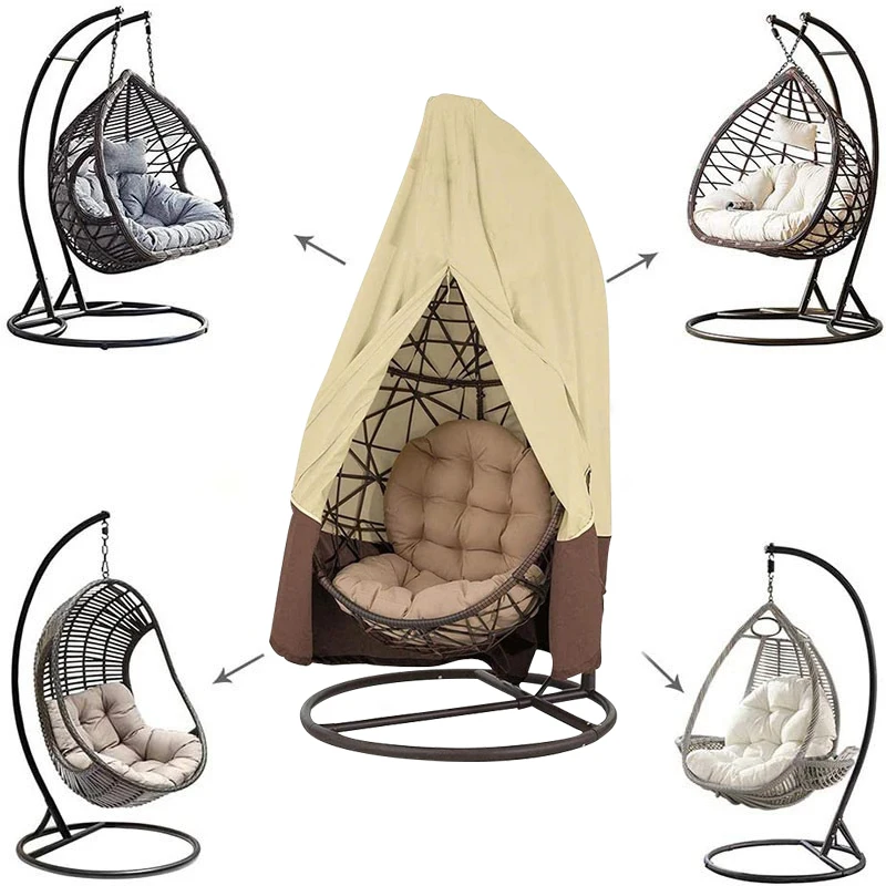 Hanging Swing Egg Chair Dust Cover With Zipper Anti UV Sun Protector Cover Garden Patio Waterproof Rattan Seat Furniture patio furniture cover chair dust cover