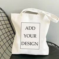 Customized Canvas Tote Bag – Large Shopper Shoulder Bag for Women, Reusable Designer Handbag, Personalized Grocery & Casual Fabric Bag