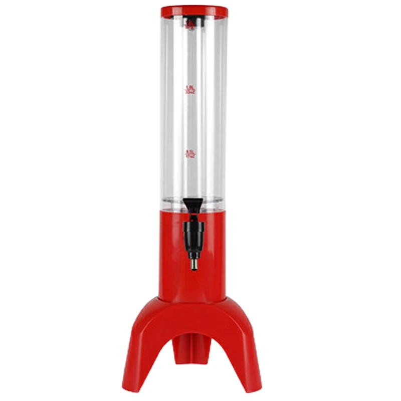 

1.5L Beer Dispenser Tower Easy Clean Integrated Tap With Ice Tube Clear Beverage Tower Dispenser