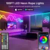 30M/20M Mexllex RGB Neon Light Strip with APP &Remote, Color Change Waterproof Music Sync Mode for Bedroom Room Outdoors Decro 4