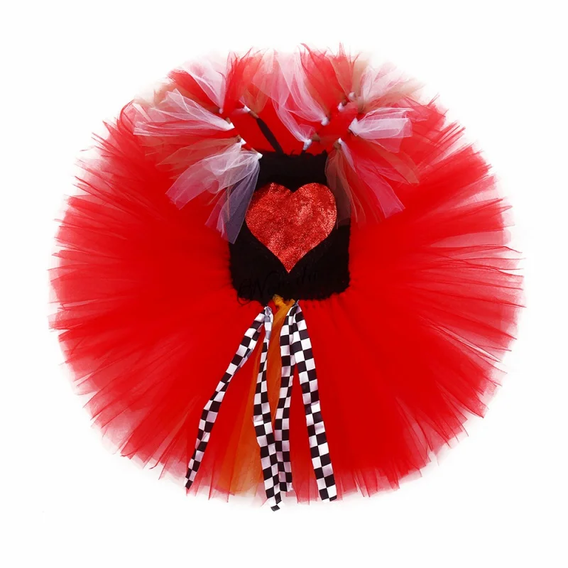 Alice Queen Of Hearts Costume Kids Red Queen in Wonderlands Cosplay Costume  Crown Baby Girls Halloween Birthday Party Dress - AliExpress