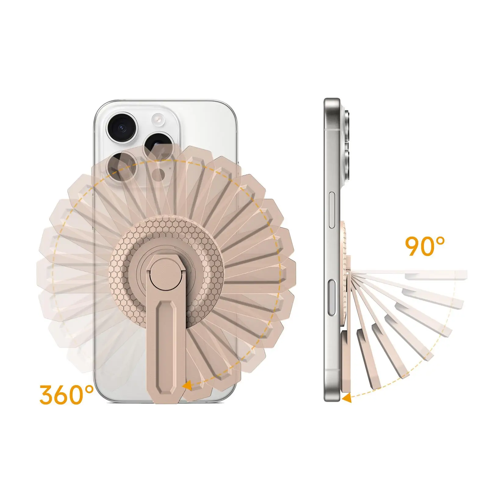 Magnetic 360° Rotation Gym Metal Phone Stand with Innovative Pressure-Relief Hinge Design
