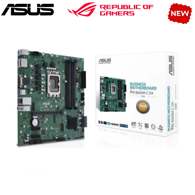 Nuovo B660 Per Asus Pro B660M-C D4-Csm Scheda Madre Lga 1700 Ddr4 B660 Supporta Cpu I5 10400F I3 12100F 12400F
