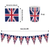 124Pcs UK British Flag Union Jack Party Supplies Tablecloth/Napkins/Cups/Paper Plates Dinnerware Set Hanging Banner Decoration 6