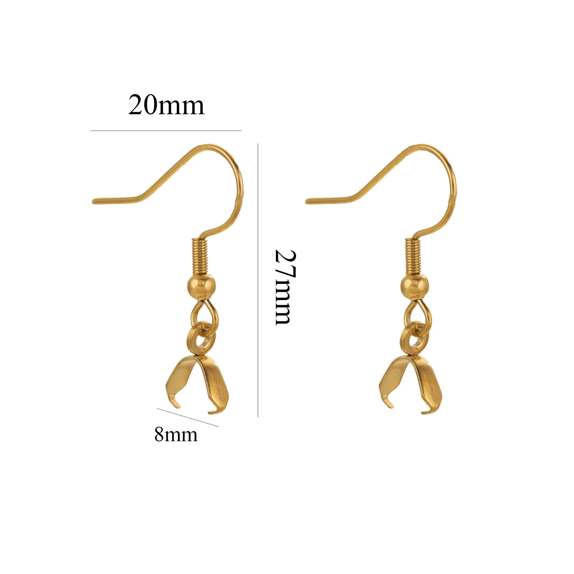 Titanium Steel Pendant Earrings Lug Clamp DIY Jewelry Handmade Accessories Wholesale 2