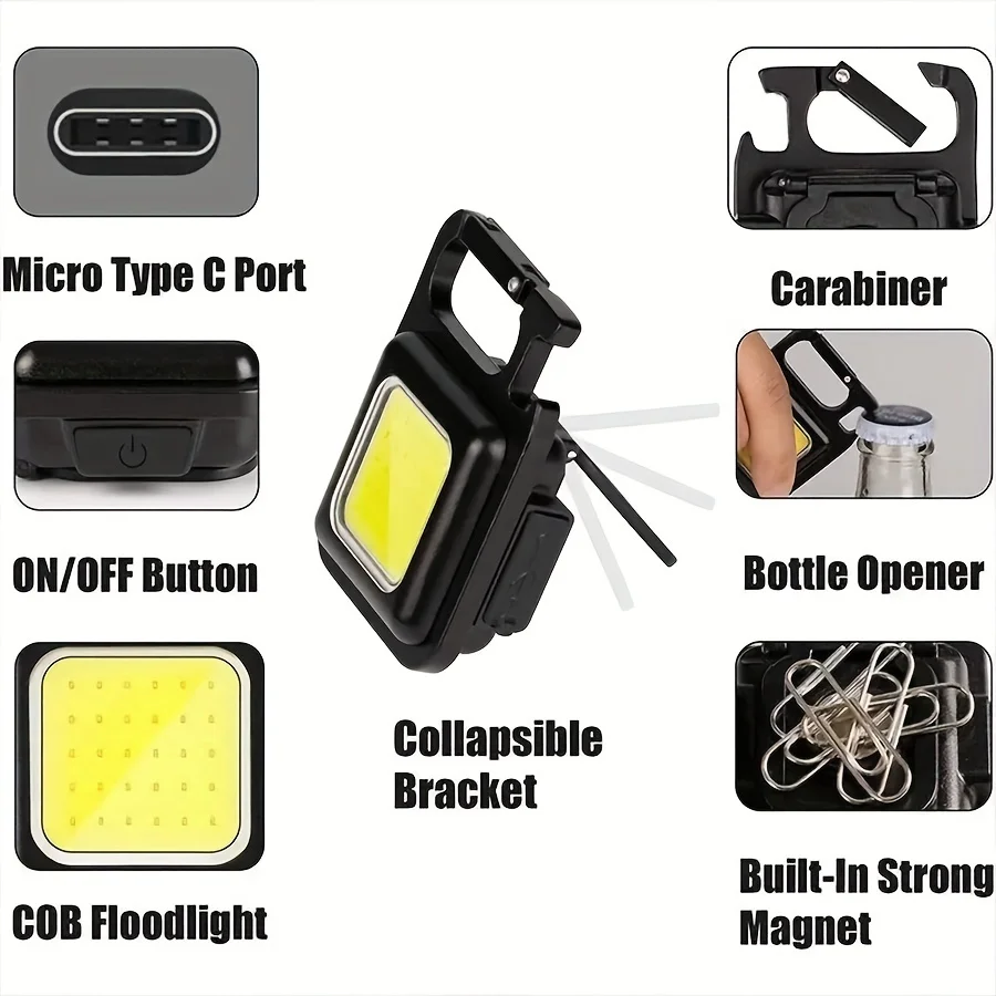 Led flashlight keychain light camping lights camping lamp 1 PC rechargeable mini flashlight