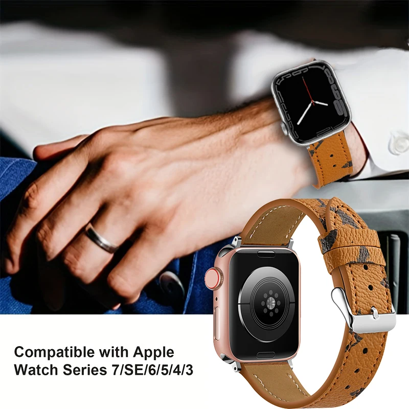 럭셔리 애플 워치 밴드, 애플 워치 45 38 40 41 42 44 49mm 가죽 팔찌, iWatch 시리즈 울트라 8 SE 7 6 5 4 3