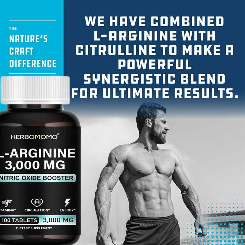 L-Arginine Supplement for Me Nitric Oxide Precursor Improve Endurance Performance & Energy