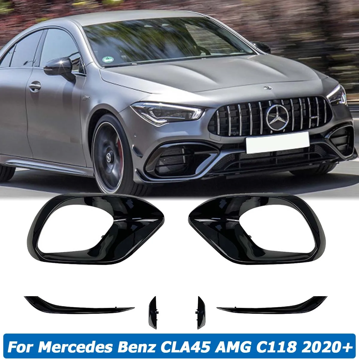 Front Bumper Grill Air Vent Splitter Cover Body Kit For Mercedes Benz