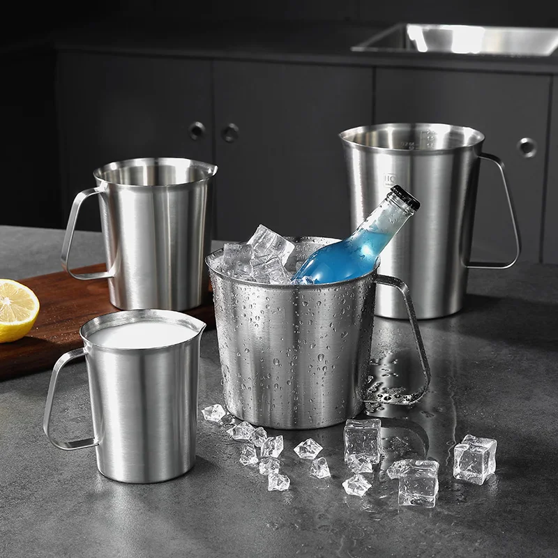 

304 Stainless Steel Measuring Cup with Inner Scale Design Kitchen Scale Cup Liquid Pull Flower Cup Kitchen Tools bake supply