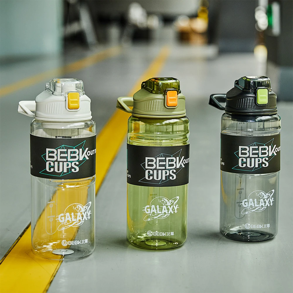 3 Liters BEBK Sports Cups Fitness Cold Water Bottles Large Capacity With  Lid Portable Handle Straw