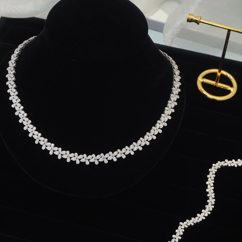 Aazuo 18K White Gold Real Diamonds Senior Banquet Jewelry Set Weave Necklace Bracelet Gift For Women Engagement Wedding Party 11 S7c71fdb122094fec984c37d330c00174C Aazuo 18K White Gold Real Diamonds Senior Banquet Jewelry Set Weave Necklace Bracelet Gift For Women Engagement Wedding Party