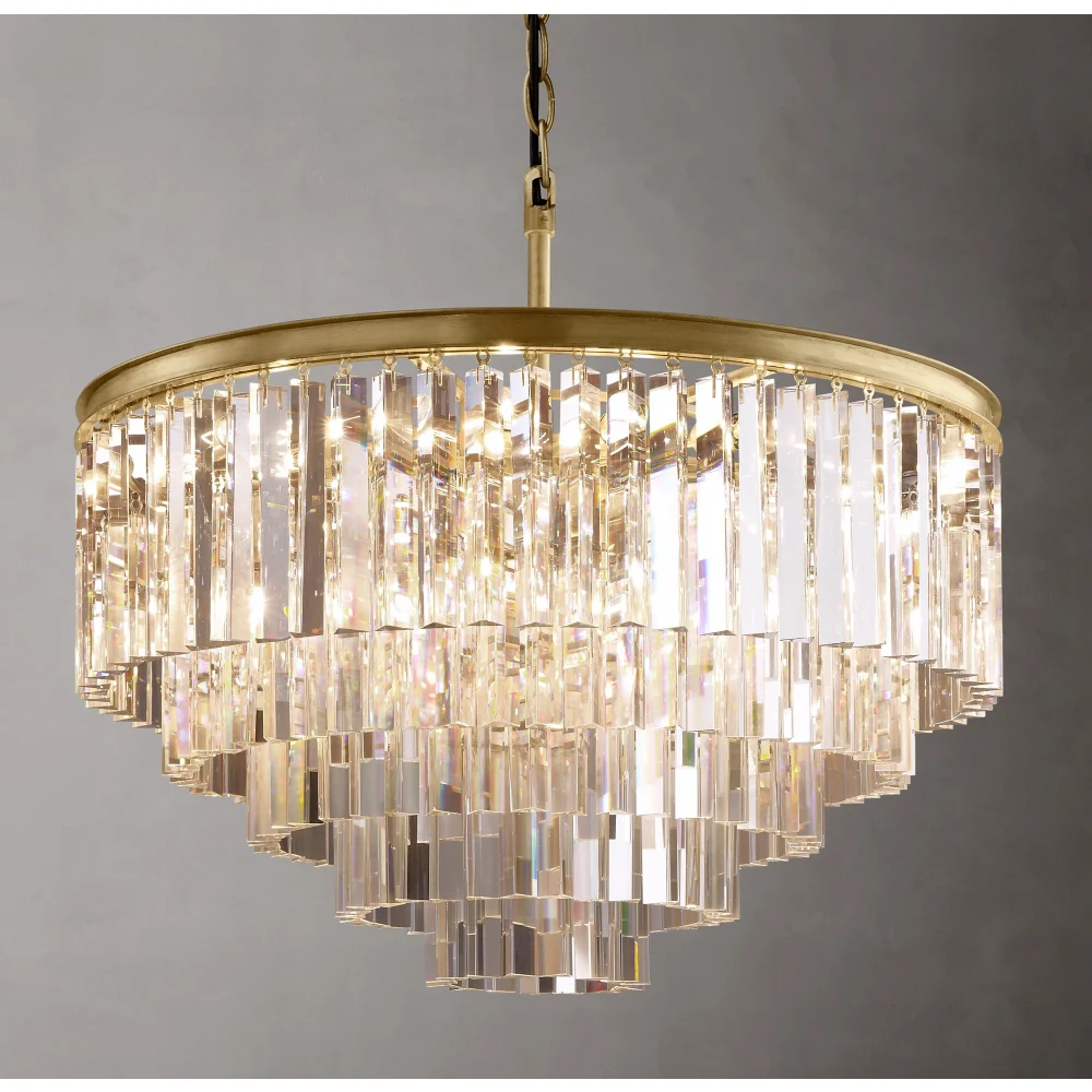 Led 1920s Odeon Round Chandeliers Modern Retro Clear Smoke Crystal ...